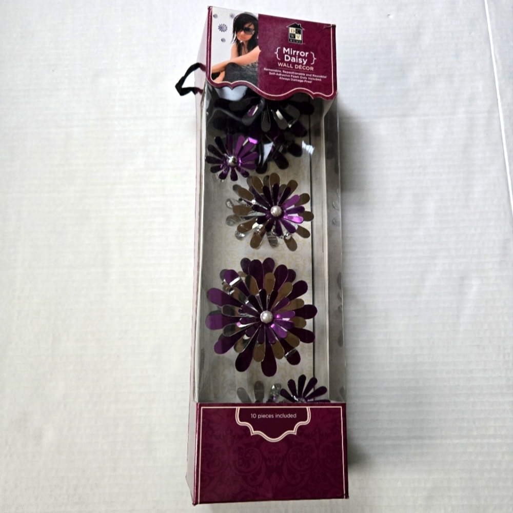 Mirror Daisy Wall Decor - Set Of 10